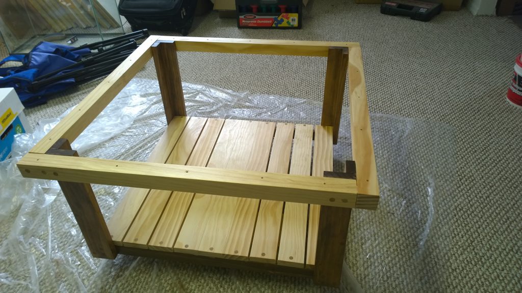 Photo after the base of the table was assembled